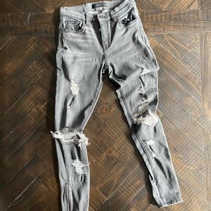 Amiri distressed gray jeans